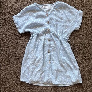 Kids Zara blue/white polka dot dress